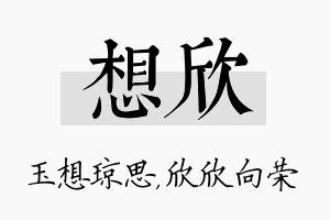 想欣名字的寓意及含义