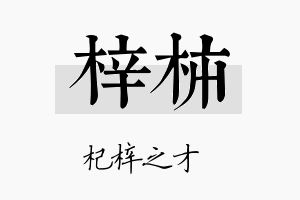 梓柿名字的寓意及含义