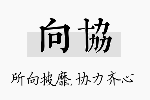 向协名字的寓意及含义