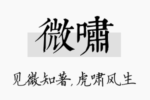 微啸名字的寓意及含义