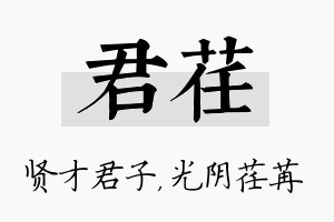 君荏名字的寓意及含义