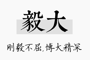 毅大名字的寓意及含义