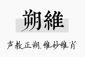 朔维名字的寓意及含义