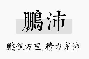 鹏沛名字的寓意及含义