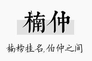 楠仲名字的寓意及含义