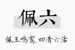 佩六名字的寓意及含义