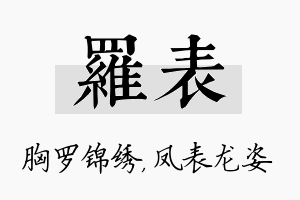 罗表名字的寓意及含义