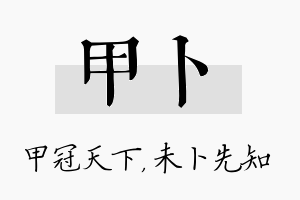 甲卜名字的寓意及含义