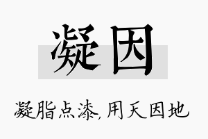 凝因名字的寓意及含义