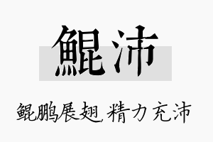 鲲沛名字的寓意及含义