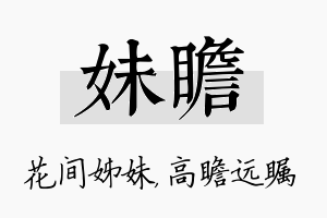 妹瞻名字的寓意及含义