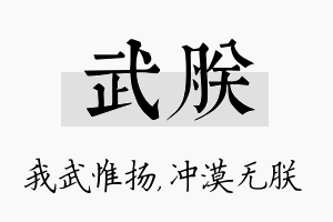 武朕名字的寓意及含义