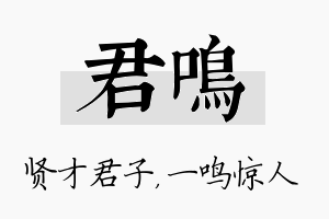 君鸣名字的寓意及含义