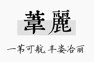 苇丽名字的寓意及含义