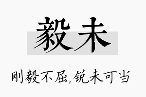 毅未名字的寓意及含义