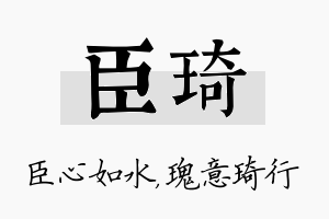 臣琦名字的寓意及含义