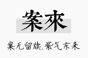 案来名字的寓意及含义