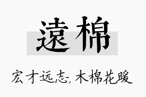 远棉名字的寓意及含义