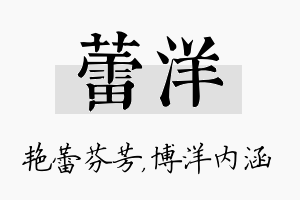 蕾洋名字的寓意及含义