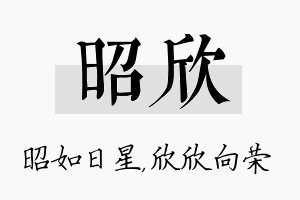 昭欣名字的寓意及含义