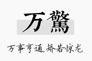 万惊名字的寓意及含义