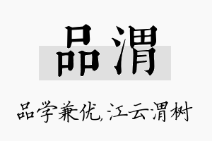 品渭名字的寓意及含义