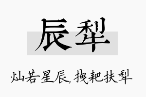 辰犁名字的寓意及含义