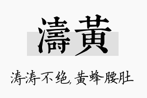 涛黄名字的寓意及含义