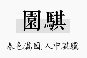 园骐名字的寓意及含义