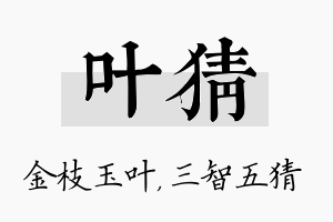 叶猜名字的寓意及含义