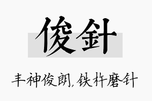 俊针名字的寓意及含义