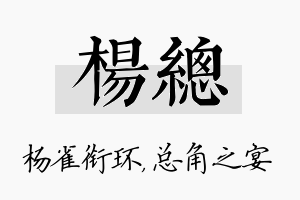 杨总名字的寓意及含义