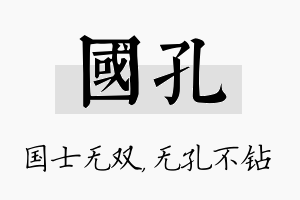 国孔名字的寓意及含义