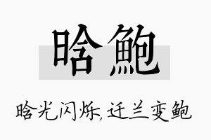 晗鲍名字的寓意及含义