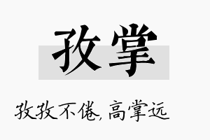 孜掌名字的寓意及含义