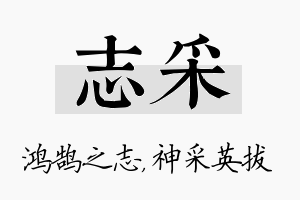 志采名字的寓意及含义