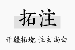 拓注名字的寓意及含义