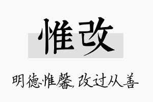 惟改名字的寓意及含义