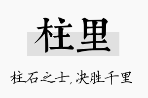 柱里名字的寓意及含义