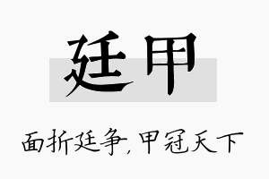 廷甲名字的寓意及含义