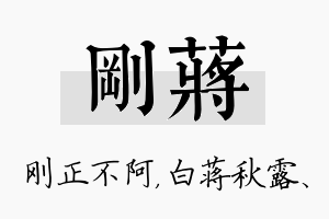 刚蒋名字的寓意及含义