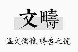 文畴名字的寓意及含义