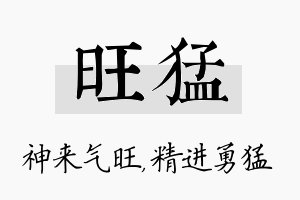 旺猛名字的寓意及含义