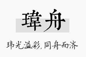 玮舟名字的寓意及含义