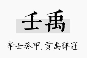 壬禹名字的寓意及含义