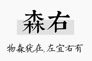 森右名字的寓意及含义