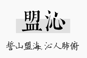 盟沁名字的寓意及含义