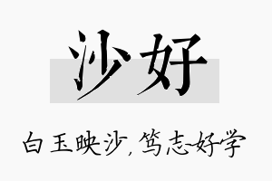 沙好名字的寓意及含义