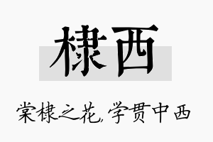 棣西名字的寓意及含义