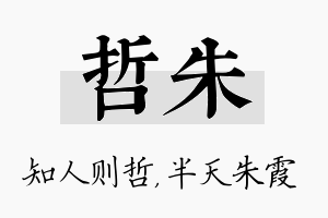 哲朱名字的寓意及含义